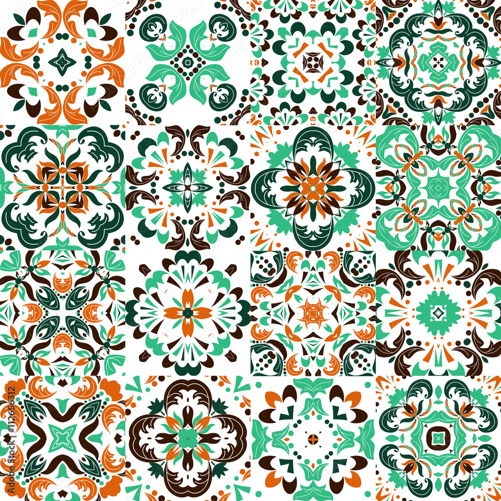 Mexican stylized talavera tiles seamless pattern. Background for design and fashion. Arabic, Indian patterns Mexican stylized talavera tiles seamless pattern. Background for design and fashion. Arabic, Indian patterns