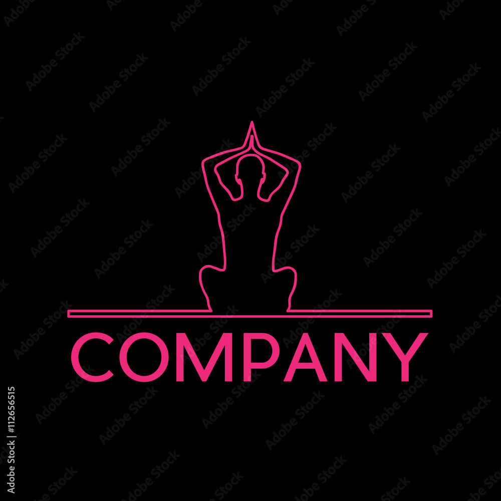 Vector sign abstract spa, yoga and relax, in linear style on bl Vector sign abstract spa, yoga and relax, in linear style on bl