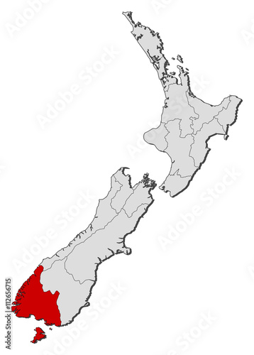 Map - New Zealand, Southland