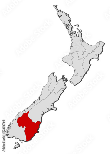 Map - New Zealand, Otago
