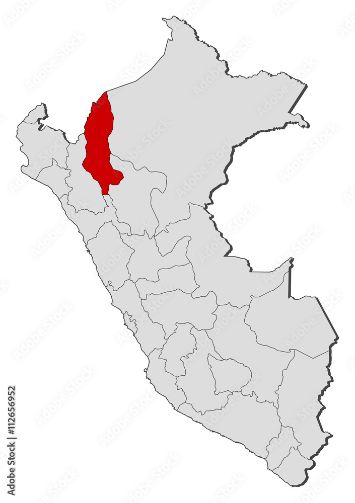 Obraz premium Map - Peru, Amazonas
