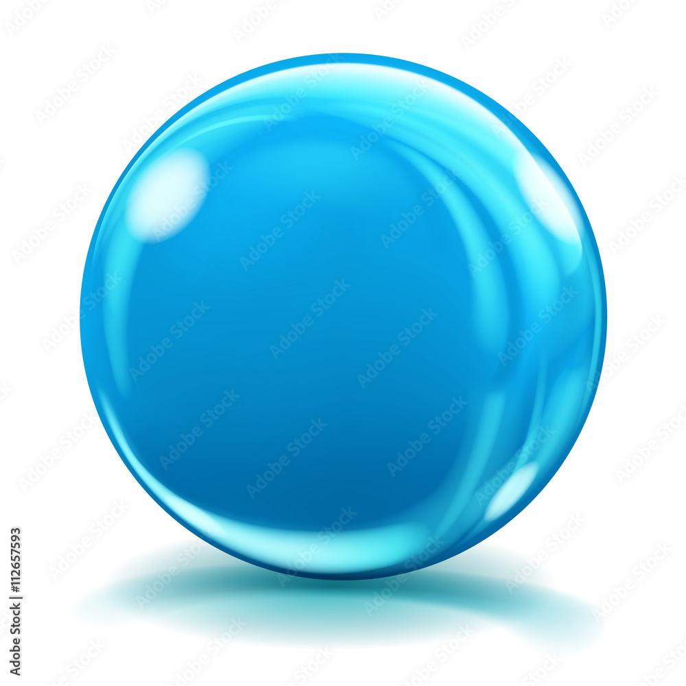 Big blue glass sphere with glares and shadows. Transparency only in vector file Big blue glass sphere with glares and shadows. Transparency only in vector file