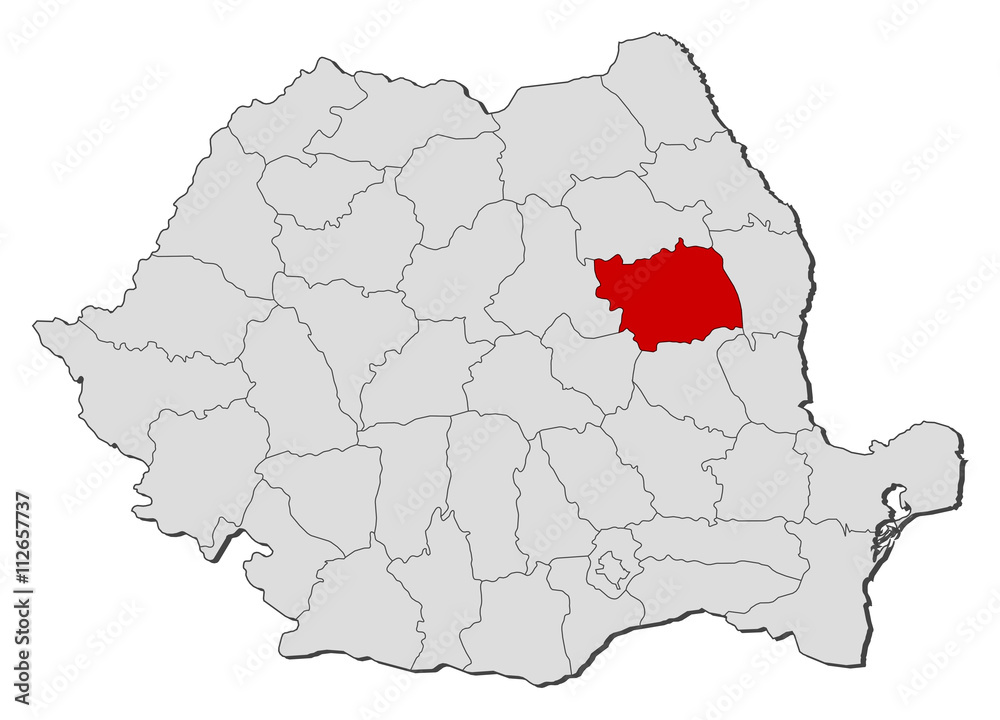 Obraz premium Map - Romania, Bacau