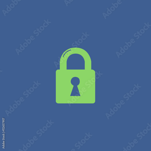 lock icon. Flat design style.