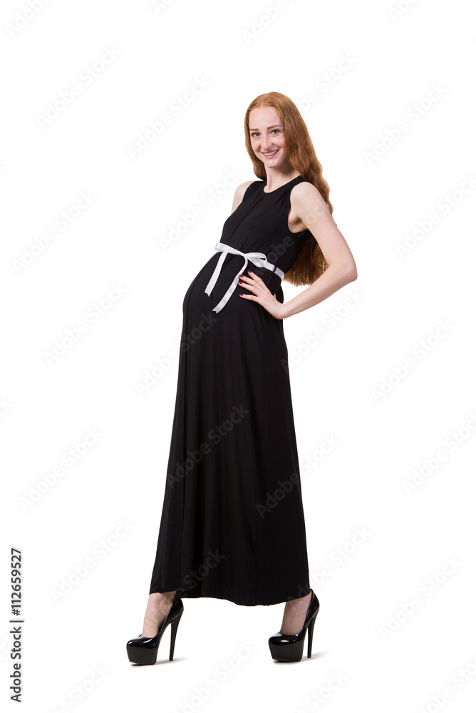 Young pregnant woman isolated on white Young pregnant woman isolated on white