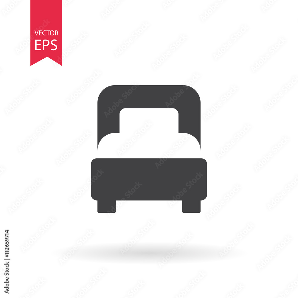 Bed Icon Vector. Flat design. Bed sign isolated on white background. Bed Icon Vector. Flat design. Bed sign isolated on white background.