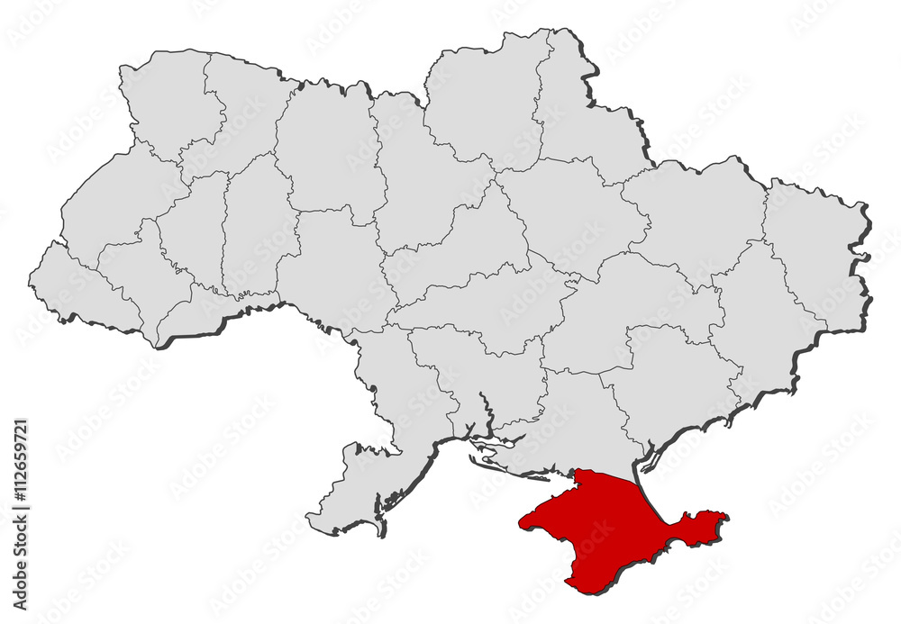 Obraz premium Map - Ukraine, Crimea