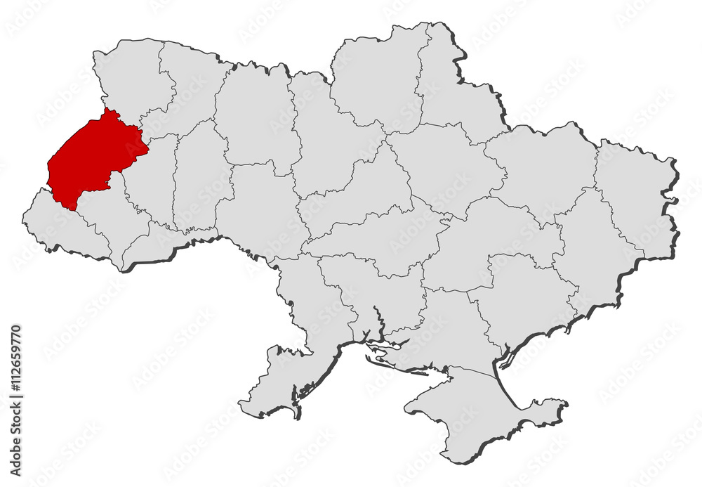 Obraz premium Map - Ukraine, Lviv