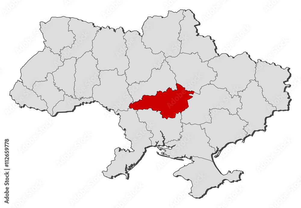 Obraz premium Map - Ukraine, Kirovohrad