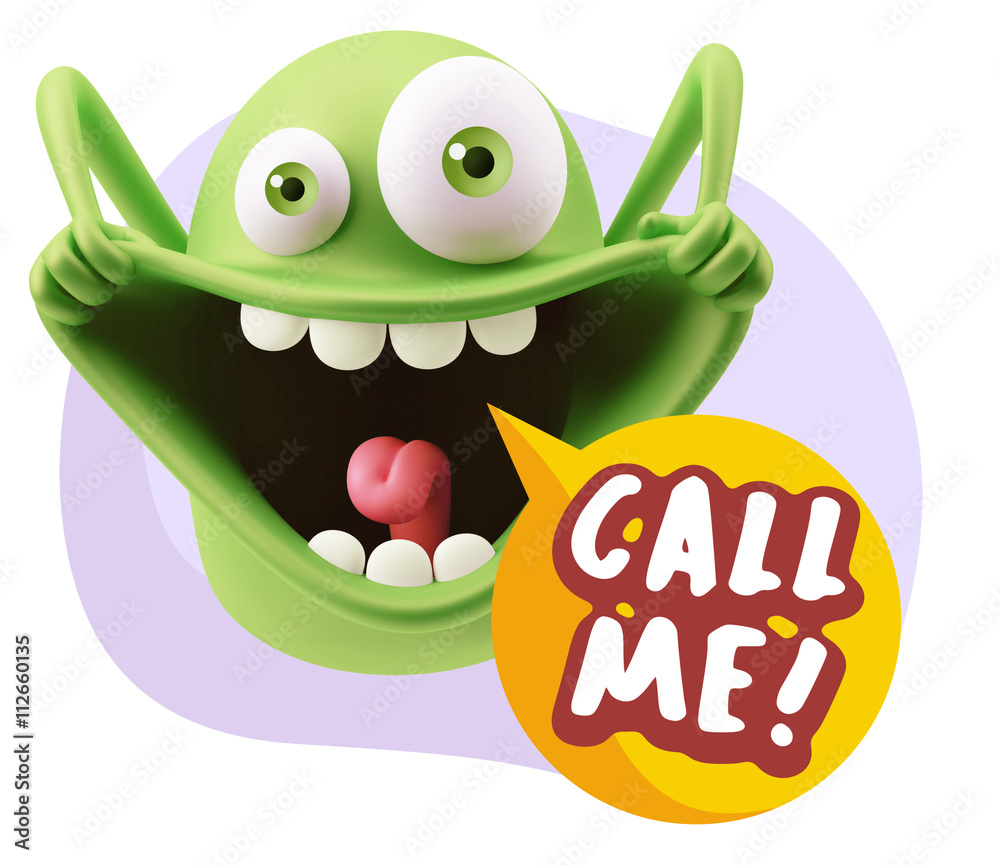 3d Illustration Laughing Character Emoji Expression saying Call 3d Illustration Laughing Character Emoji Expression saying Call