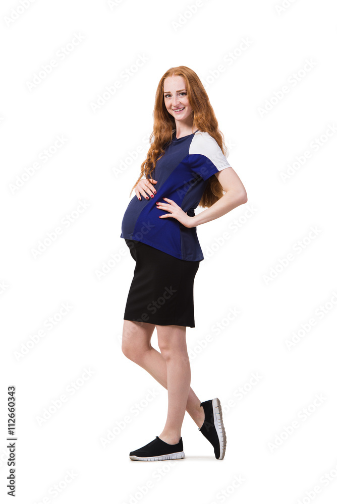 Young pregnant woman isolated on white Young pregnant woman isolated on white
