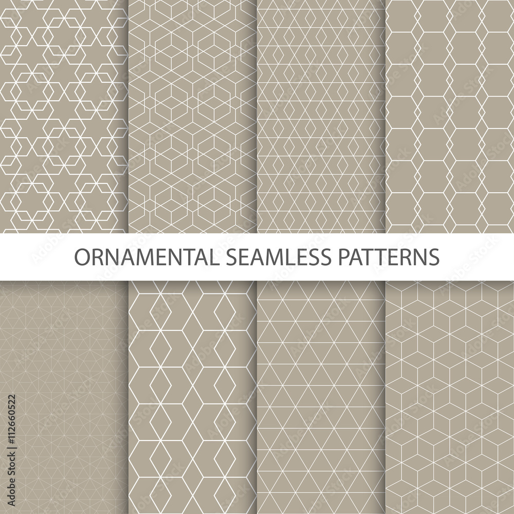 Collection of retro ornamental patterns.