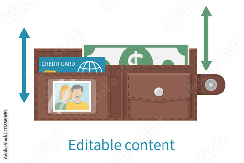 Open wallet vector