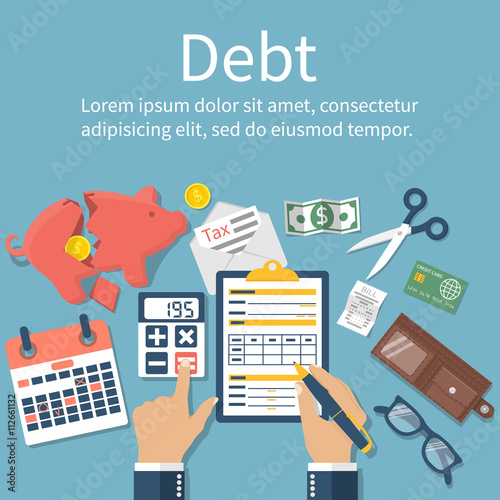 Debt concept vector