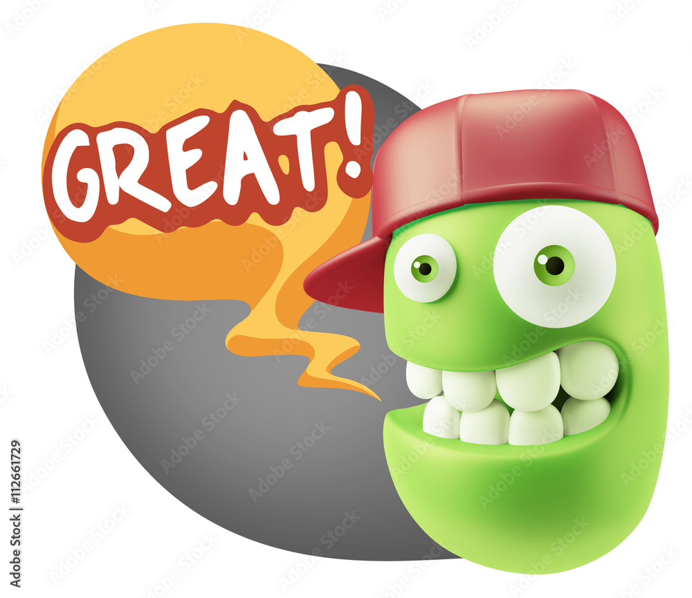 3d Illustration Laughing Character Emoji Expression saying Great 3d Illustration Laughing Character Emoji Expression saying Great
