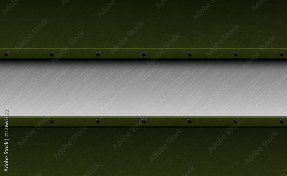 Green grunge metal texture military background with rivet. Vector ...