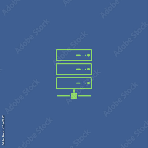 Computer Server icon, flat design
