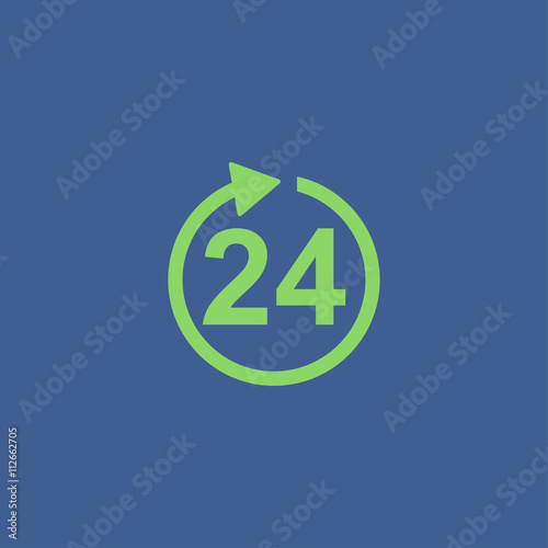 clock hours icon. Flat vector icon