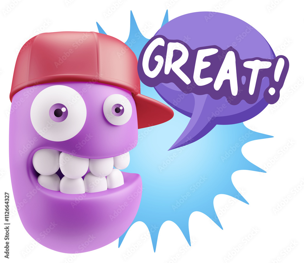 3d Illustration Laughing Character Emoji Expression saying Great 3d Illustration Laughing Character Emoji Expression saying Great