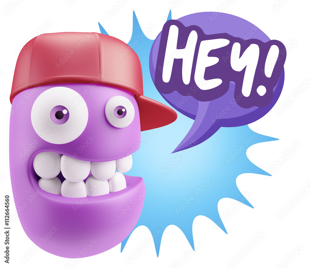 3d Illustration Laughing Character Emoji Expression saying Hey w 3d Illustration Laughing Character Emoji Expression saying Hey w