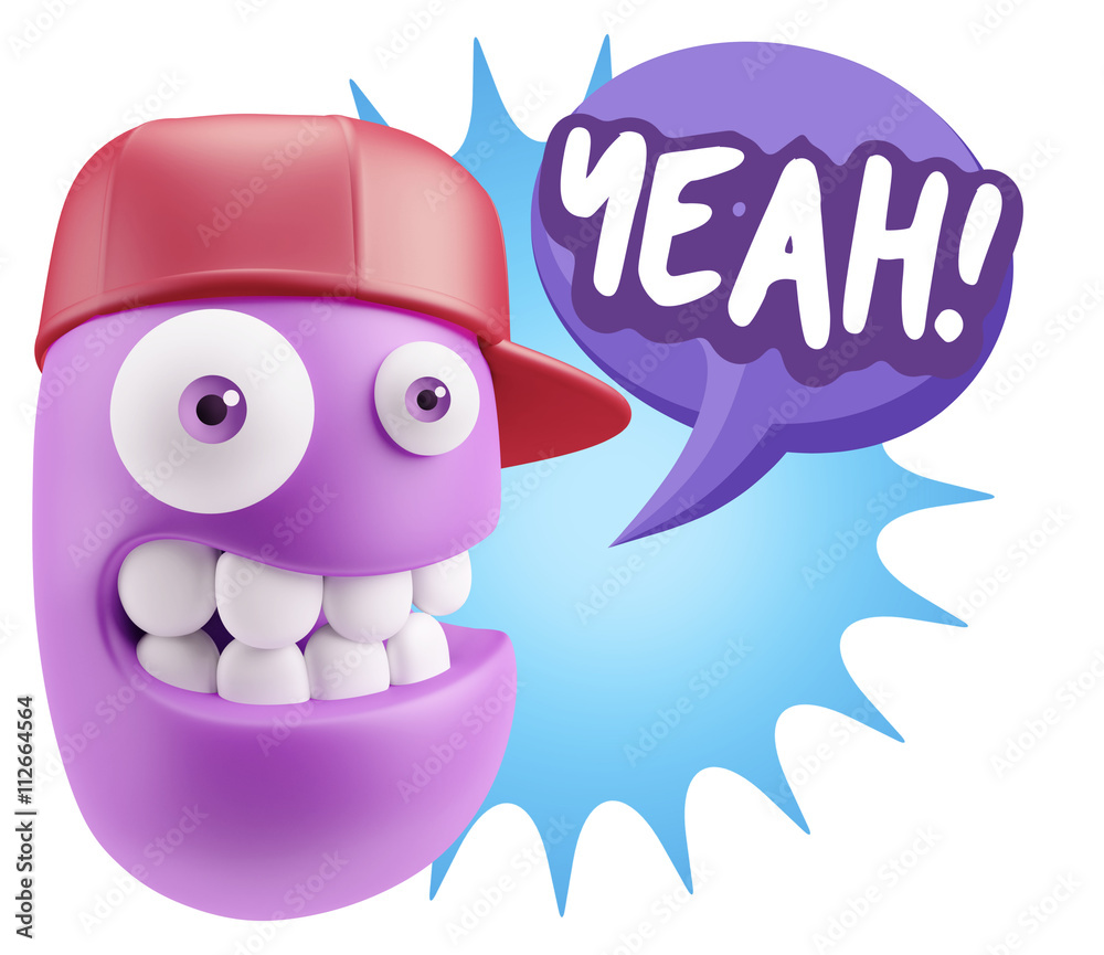 3d Illustration Laughing Character Emoji Expression saying Yeah 3d Illustration Laughing Character Emoji Expression saying Yeah