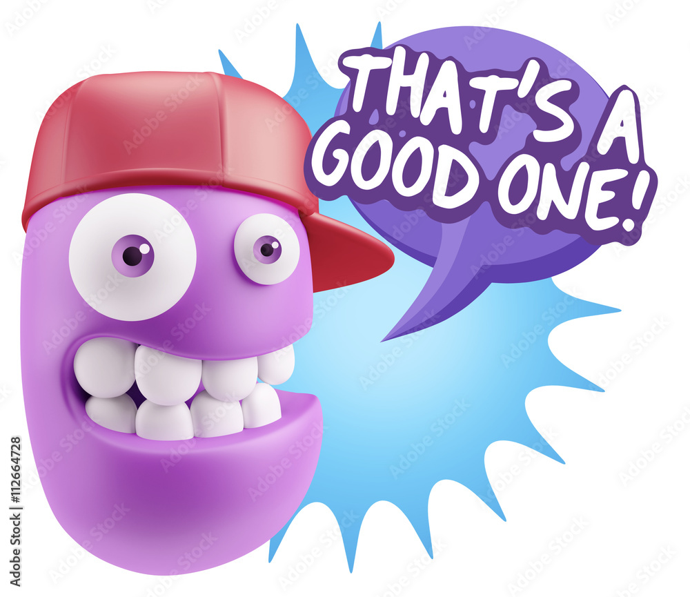 3d Illustration Laughing Character Emoji Expression saying That' 3d Illustration Laughing Character Emoji Expression saying That'