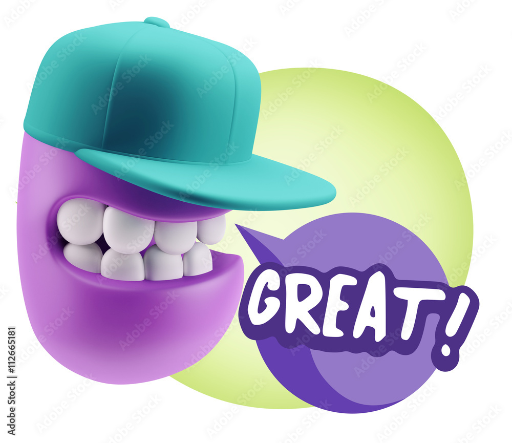 3d Illustration Laughing Character Emoji Expression saying Great 3d Illustration Laughing Character Emoji Expression saying Great