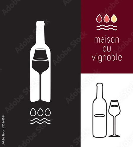 bouteille de vin, verre, vignoble, cave, vin