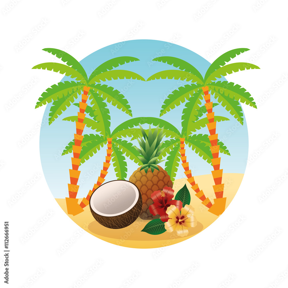 Obraz premium Summer design. Holidays icon. Colorfull illustration, vector gra