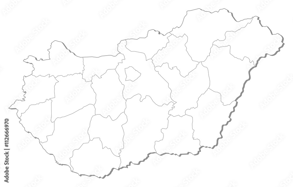 Obraz premium Map - Hungary