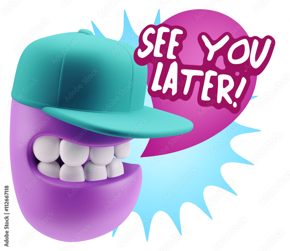 3d Illustration Laughing Character Emoji Expression saying See Y 3d Illustration Laughing Character Emoji Expression saying See Y