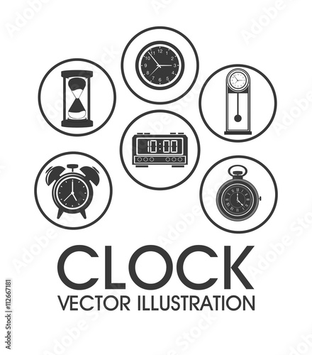 Clock design. time icon. flat illustration, vector graphic