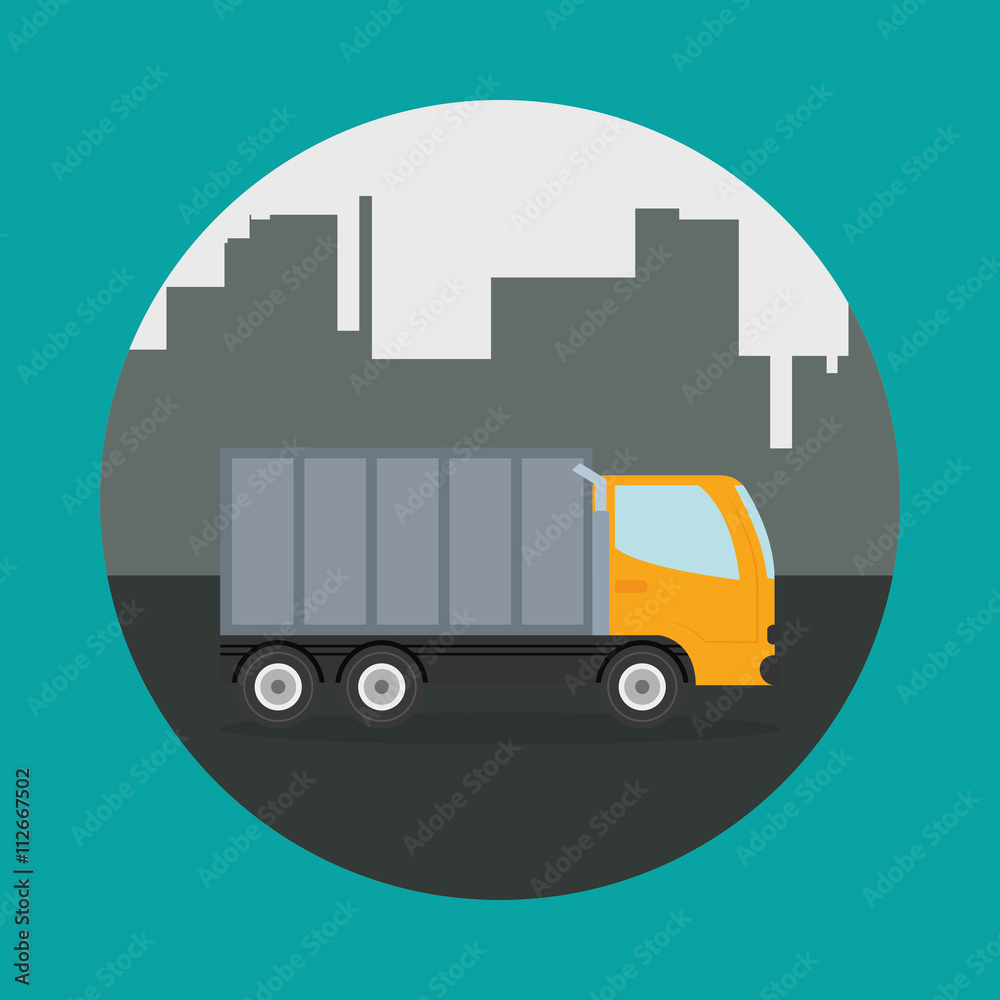 Truck design. Transportation icon. Isolated illustration