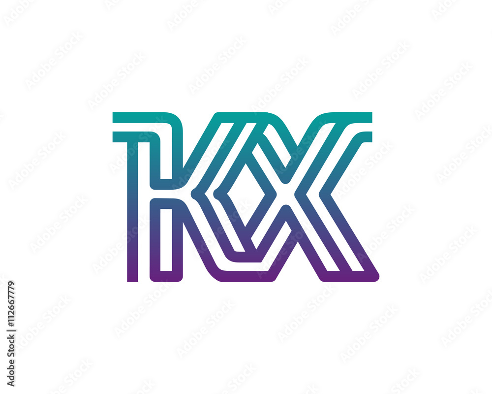 KX lines letter logo KX lines letter logo