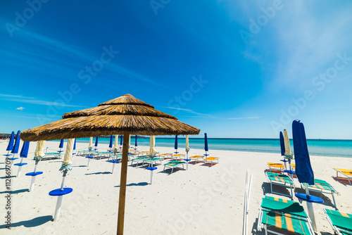 beach umbrellas in Sardinia