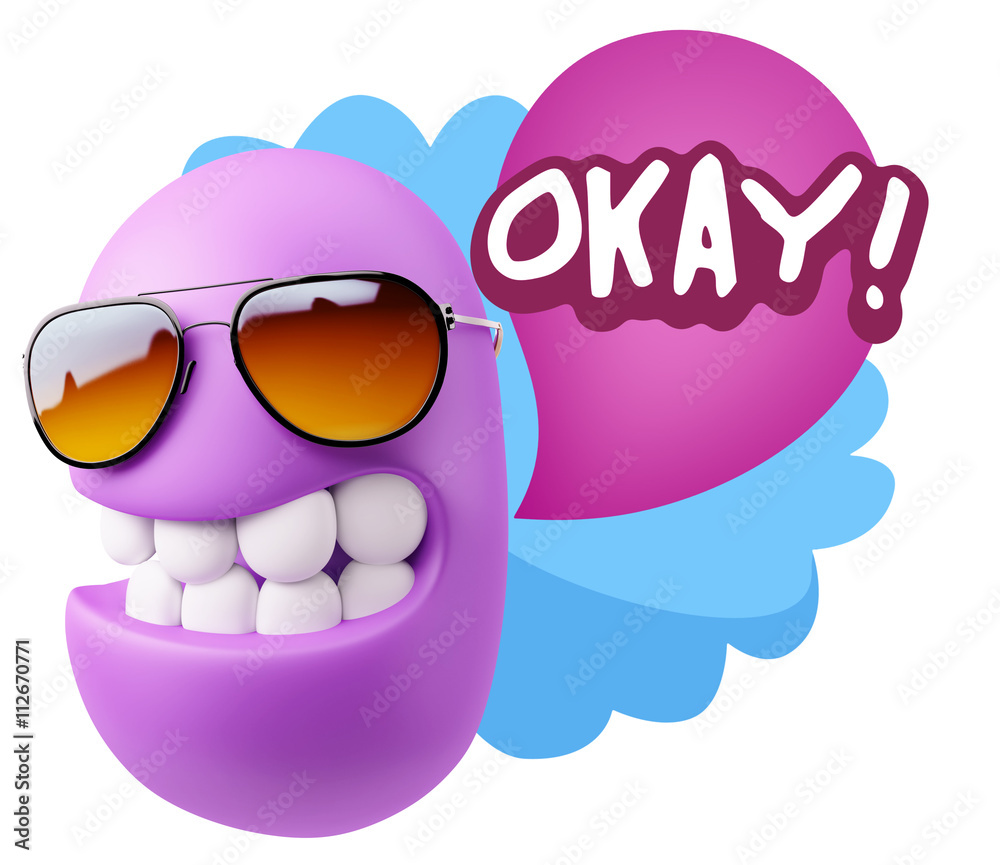 3d Illustration Laughing Character Emoji Expression saying Okay 3d Illustration Laughing Character Emoji Expression saying Okay