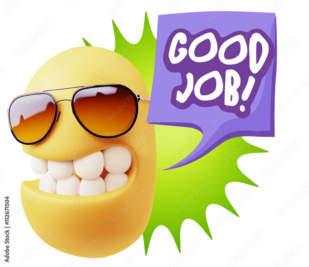 3d Rendering Smile Character Emoticon Expression saying Good Job 3d Rendering Smile Character Emoticon Expression saying Good Job