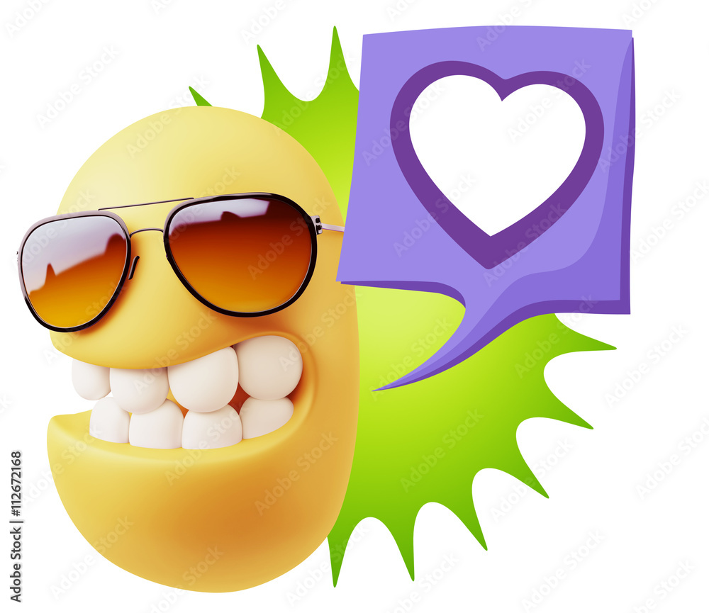 3d Rendering Smile Character Emoticon Expressing Love with a Hea 3d Rendering Smile Character Emoticon Expressing Love with a Hea