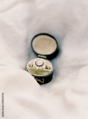 Diamond ring in ring box