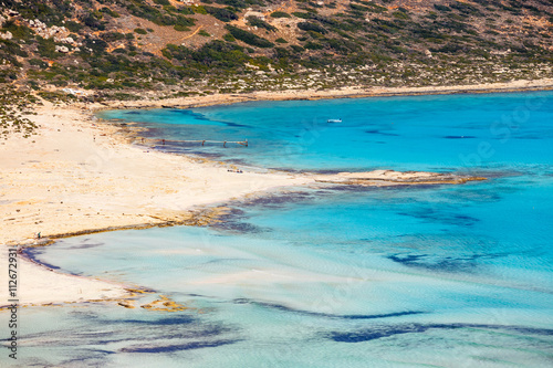 Fototapeta Naklejka Na Ścianę i Meble -  View of the beautiful beach in  Balos Lagoon, Crete