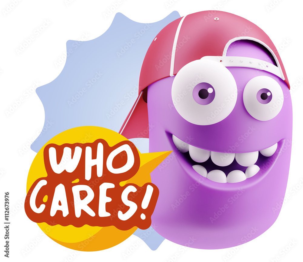 Obraz premium 3d Illustration Laughing Character Emoji Expression saying Who C