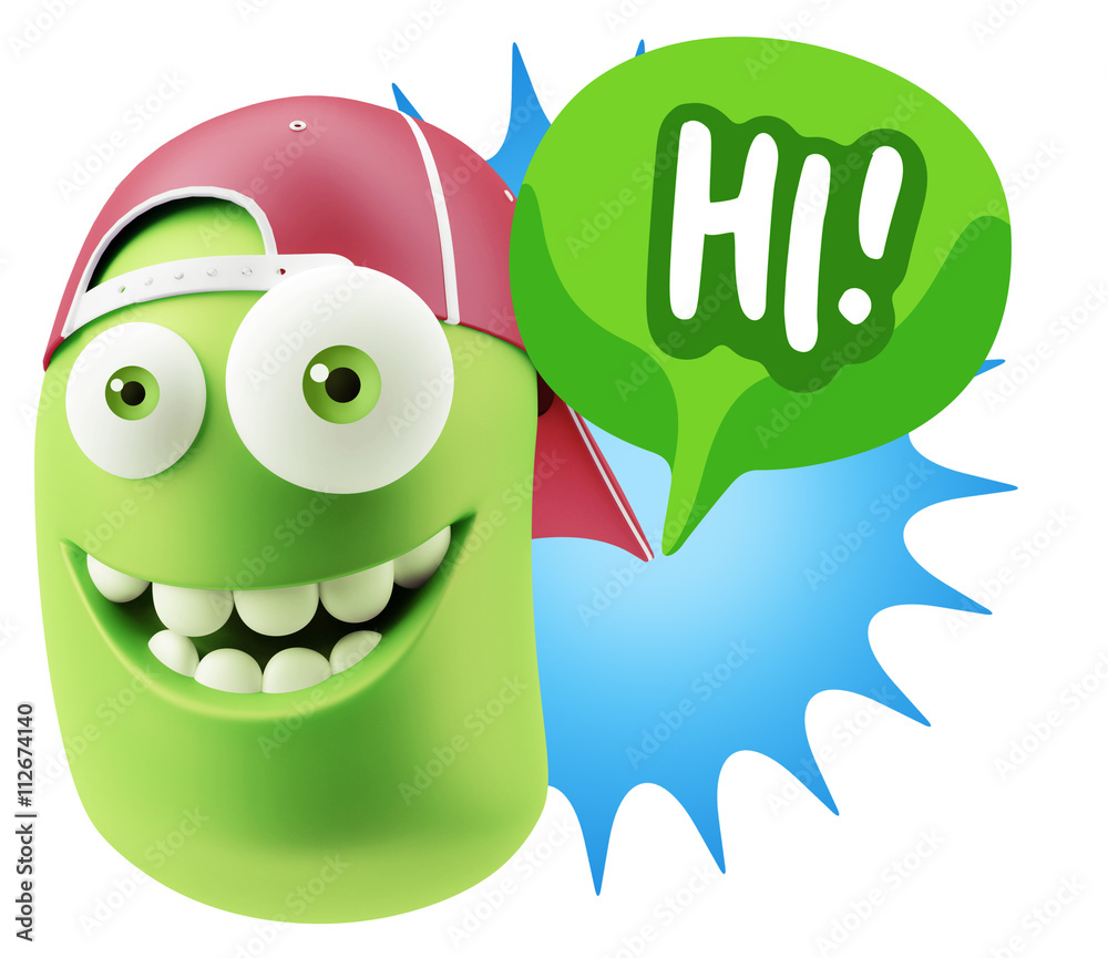 3d Illustration Laughing Character Emoji Expression saying Hi wi 3d Illustration Laughing Character Emoji Expression saying Hi wi
