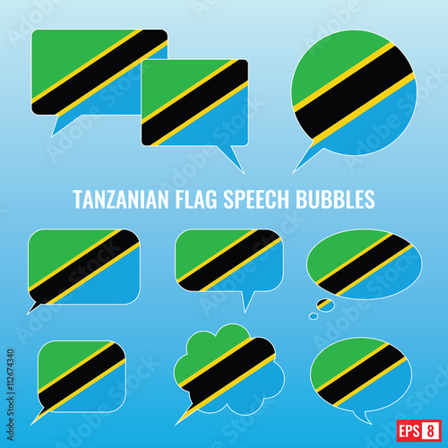 Tanzanian Flag Speech Bubbles