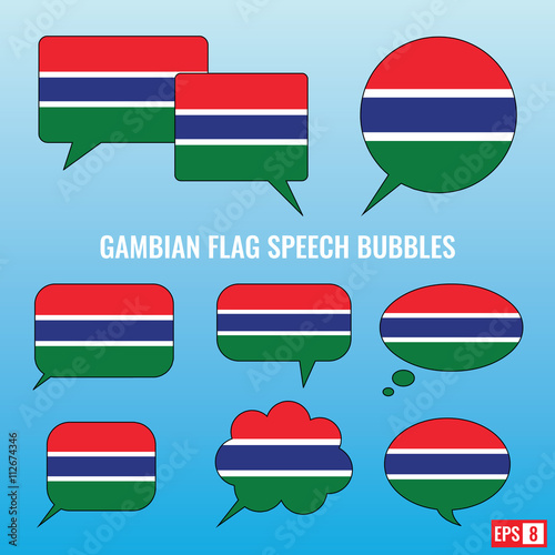 Gambian Flag Speech Bubbles
