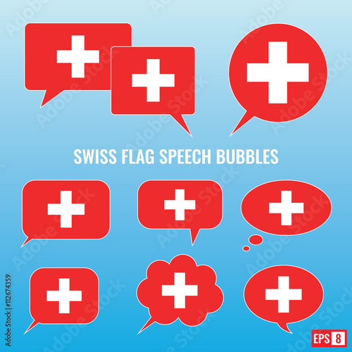 Swiss Flag Speech Bubbles