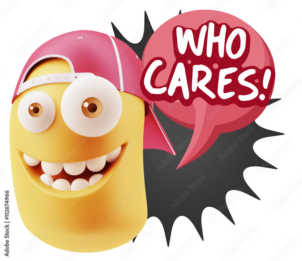 Obraz premium 3d Illustration Laughing Character Emoji Expression saying Who C