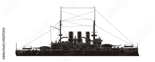 Russian Navy Cruiser Potemkin Vector Silhouette