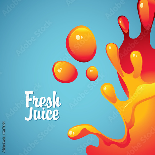 vector banner with the inscription fresh juices and drops and splashes