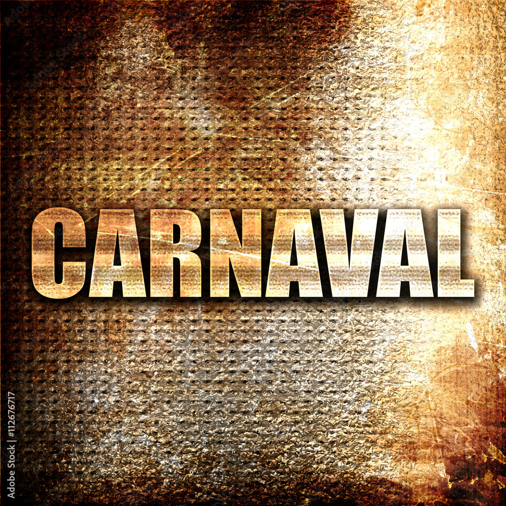 Fotografie Carnival, 3D rendering, metal text on rust background