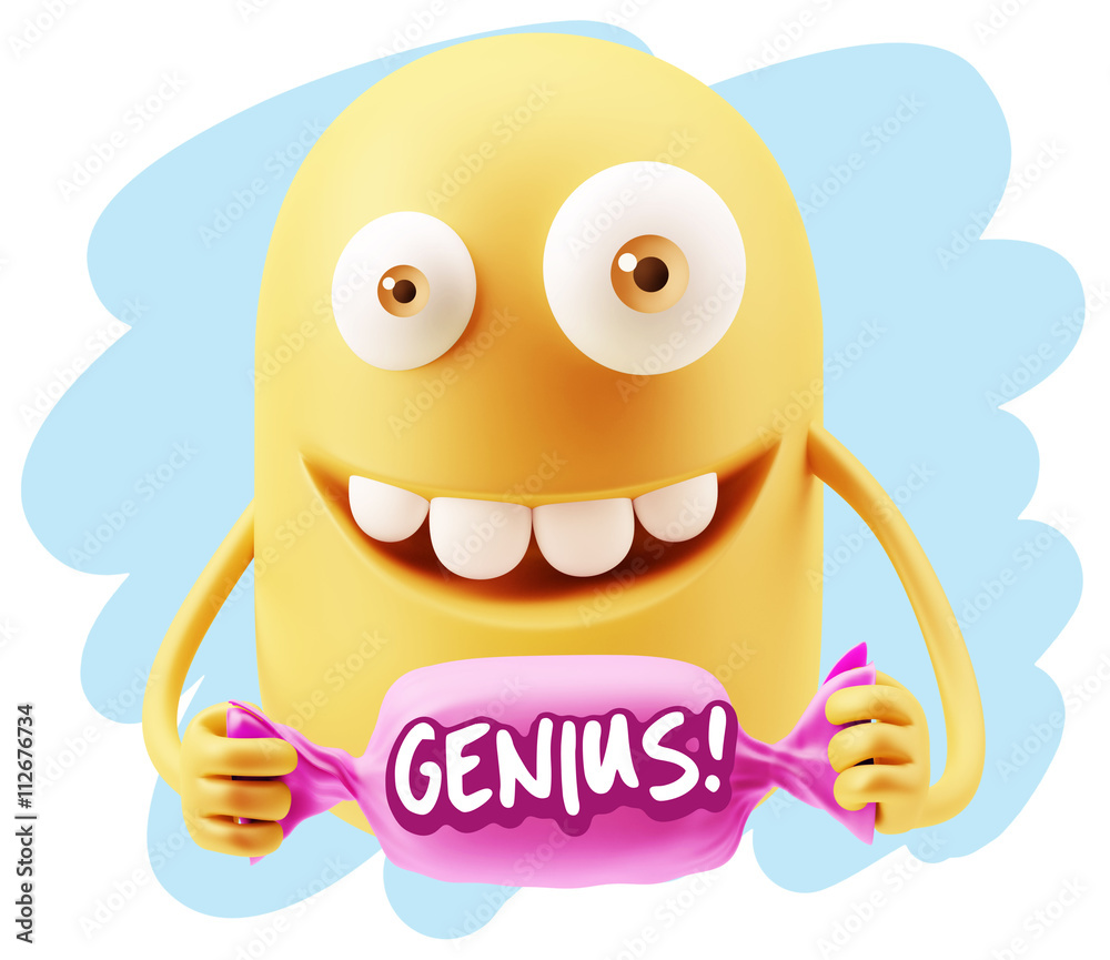 3d Illustration Laughing Character Emoji Expression saying Geniu 3d Illustration Laughing Character Emoji Expression saying Geniu